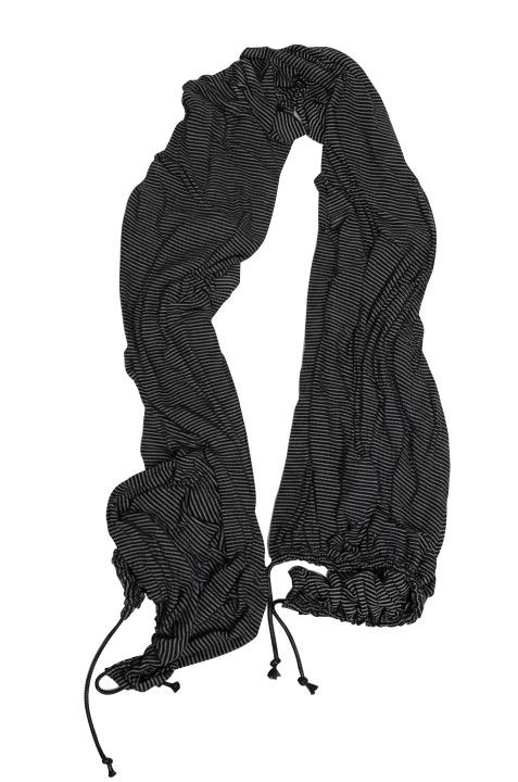 Stripe XL  Drawstring Scarf, Onyx