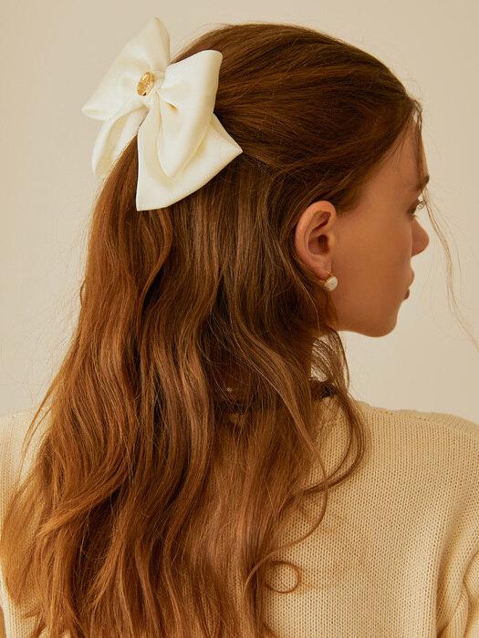 ANC SATIN RIBBON HAIRPIN_IVORY