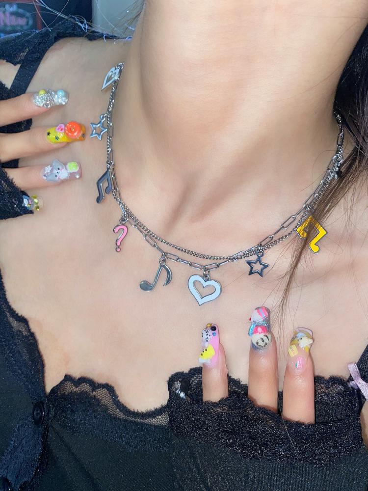 Srrybabe Colorful double layer necklace