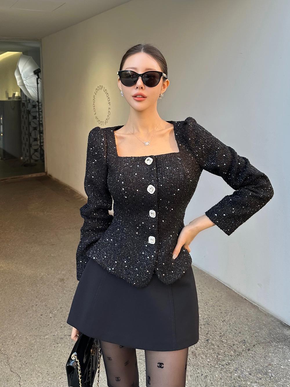 샬롯 스퀘어 트위드 재킷