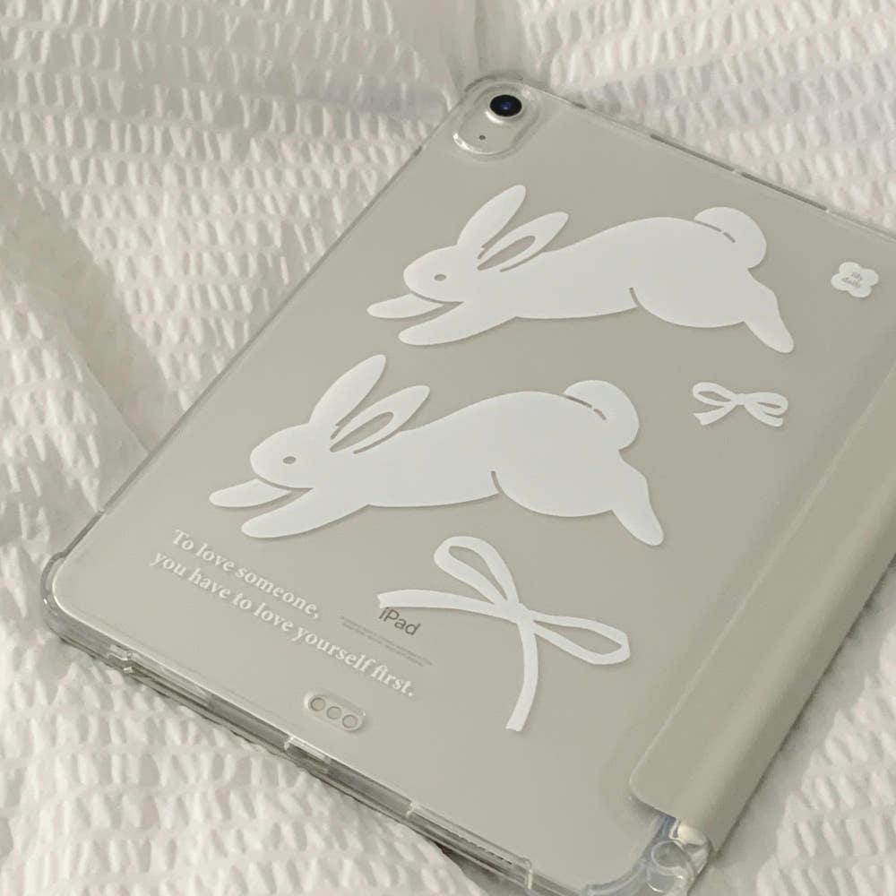 Vintage rabbit | 스마트 커버 아이패드&갤럭시탭 케이스 - White