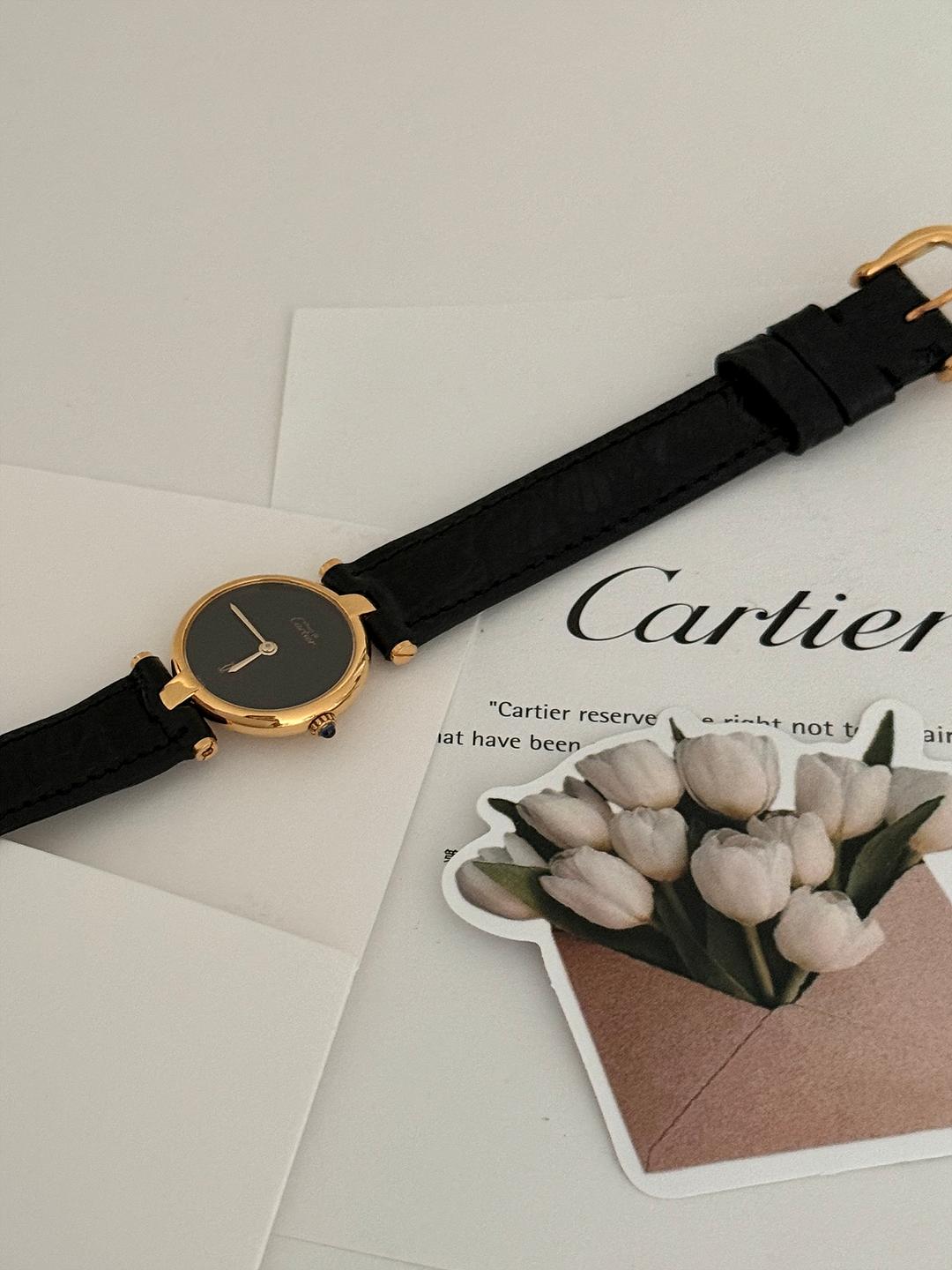 CARTIER must de vendome vermeil black sm