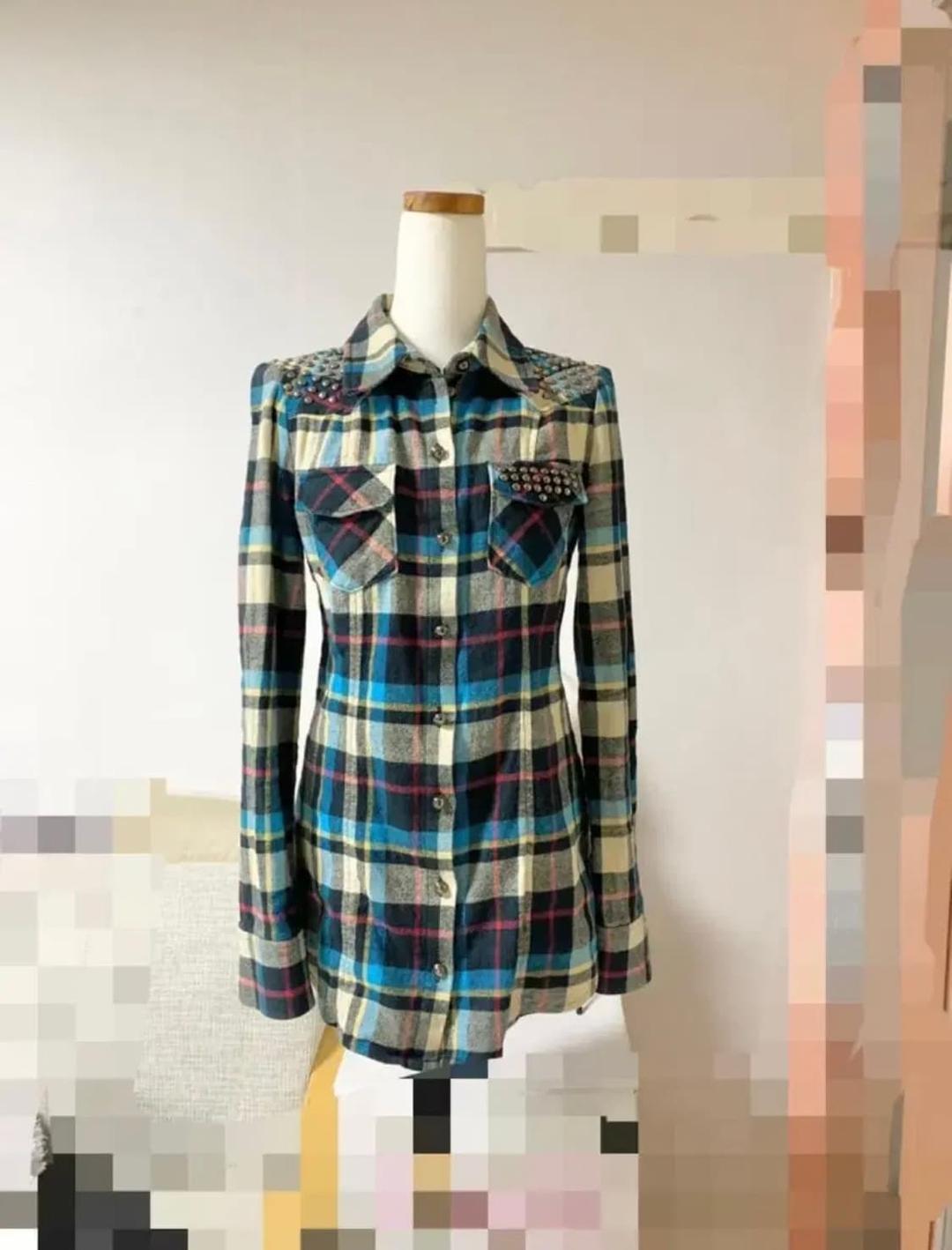 에고이스트ㅡ징장식 체크 남방 55/상태최상 | 후루츠패밀리