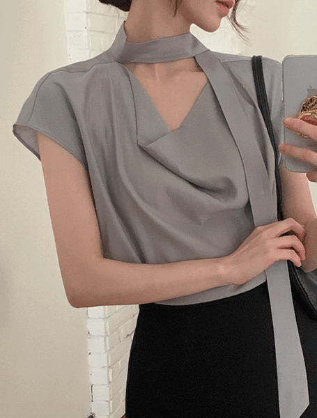 베니토 [은은여리원단✨][made] 베일 타이 블라우스 (여름/신상/데일리/데일리룩/출근룩/데이트룩/하객룩/격식룩/타이블라우)