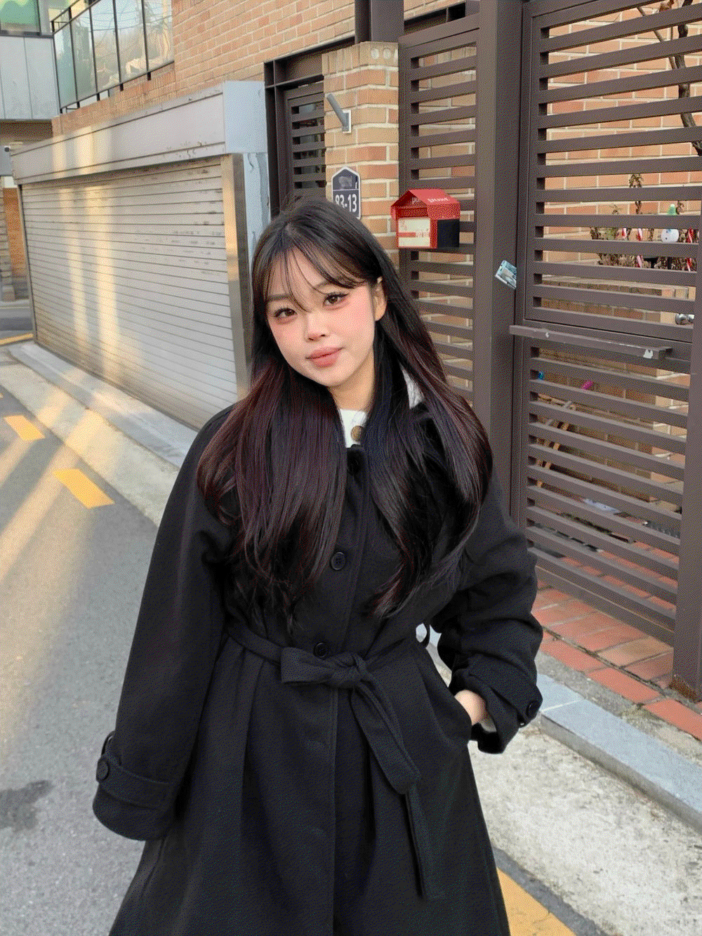 로우 하이넥 롱코트 - 2 color