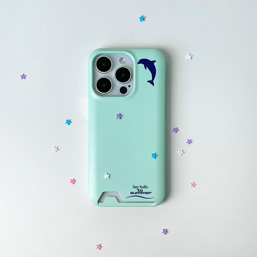 dolphin wave card case / 돌고래 카드 수납 하드 케이스