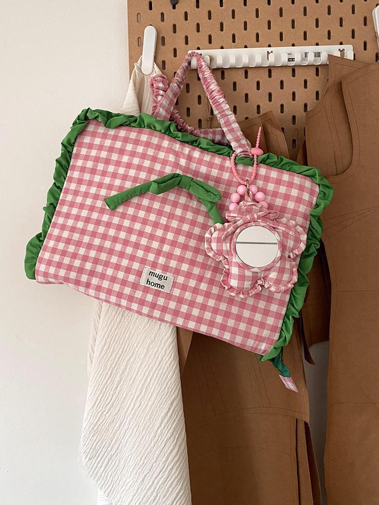 수심 Ribbon Green Bag 리본 그린 노트북 파우치 토트백 가방 맥북 16인치