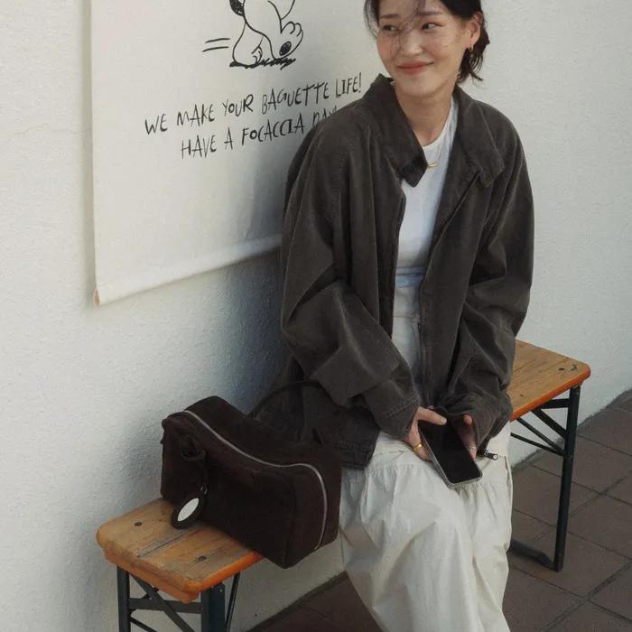 POE SUEDE BAG_DARK BROWN