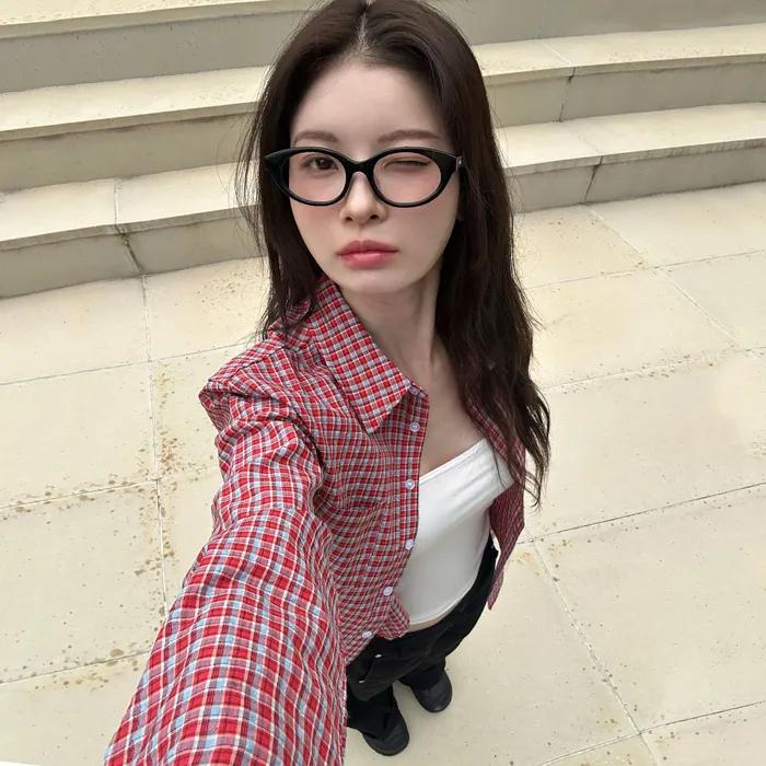 (우먼) 슬림핏 셔츠_레드