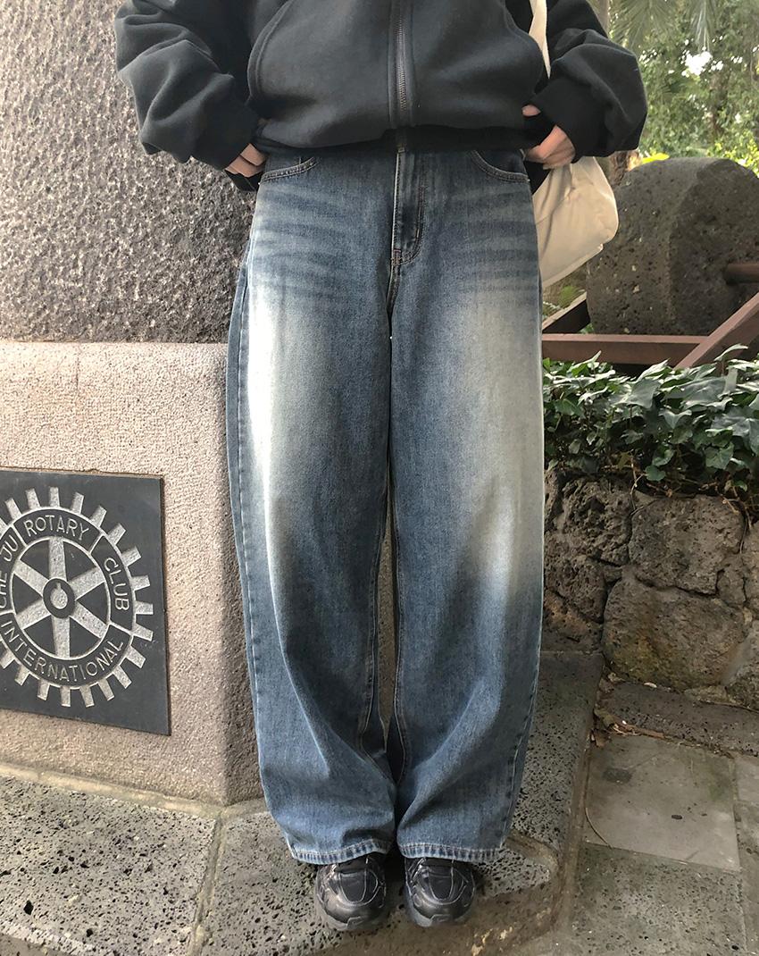 오디너리먼트 루크 와이드 기모 데님 팬츠