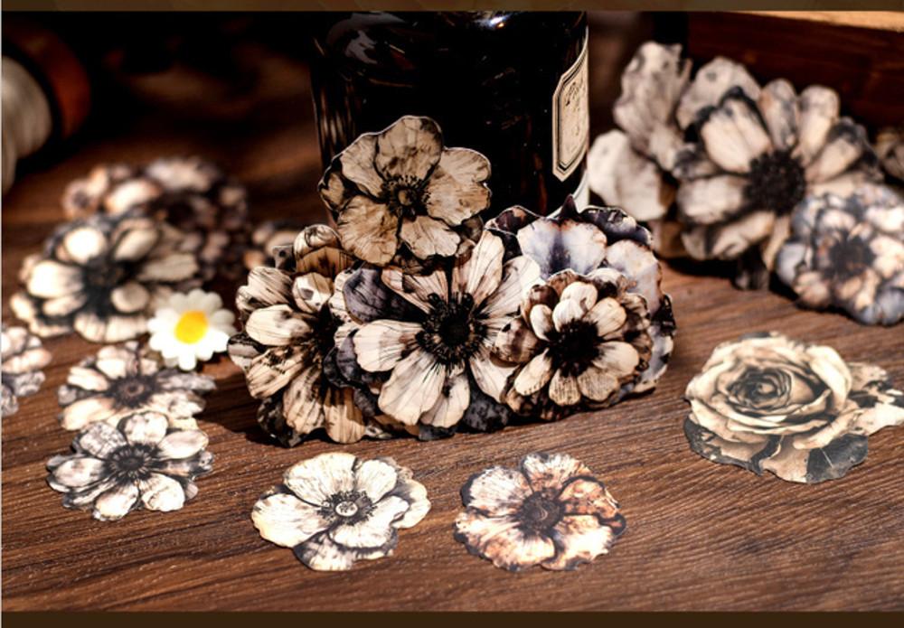 민트 꽃송이 빈티지 다꾸 스티커