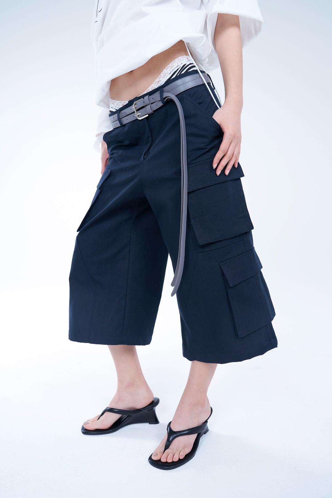 HALF CARGO PANTS - NAVY