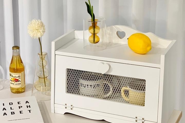 화이트 우드 수납장 미니 식탁 선반 정리대 홈카페 주방 식탁위 수납 1단