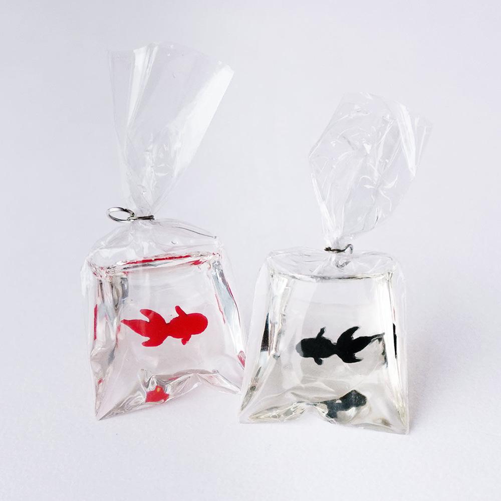 금붕어 봉지 키링 파츠 / 휴대폰줄 키링고리 열쇠고리 레진아트 DIY