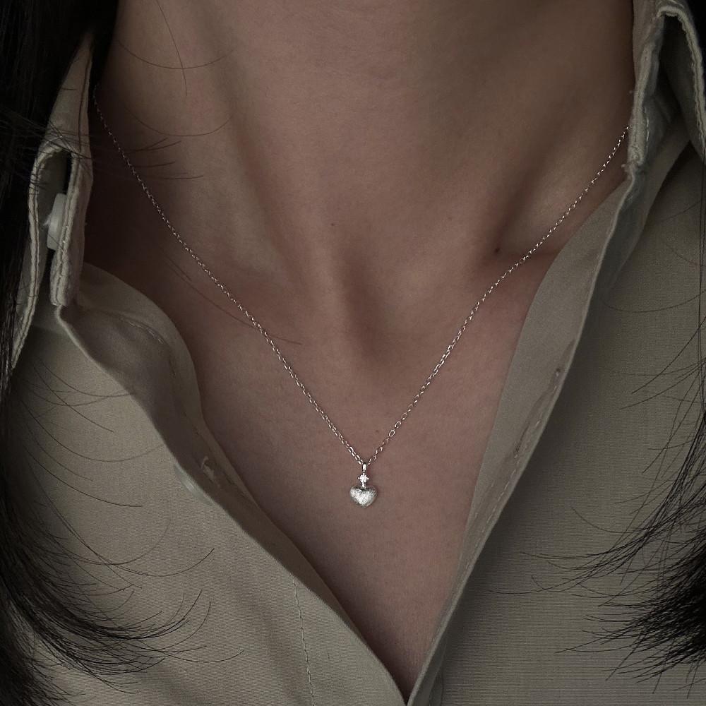 [바라두925] 샌딩 하트 목걸이