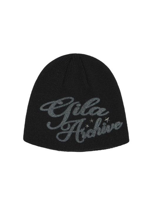 LETTERING LOGO BEANIE_BK
