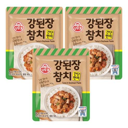 오뚜기 간단 한끼 강된장 참치, 90g, 3개