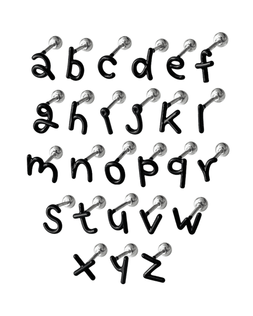 [Black ver.] Initial doodle piercing