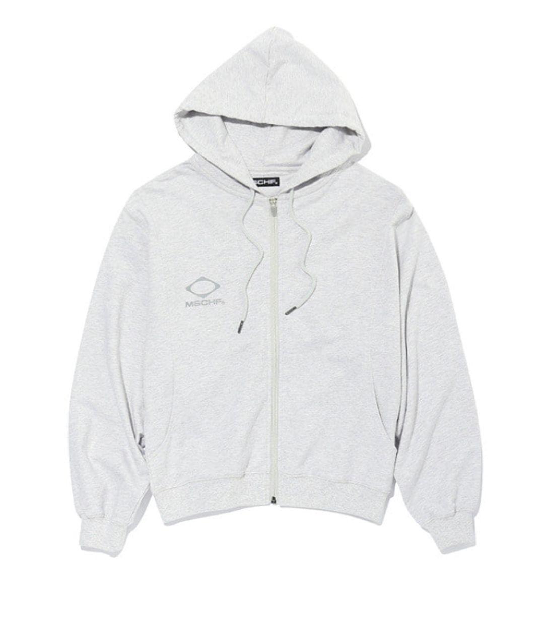RHOMBUS ZIP UP HOODIE_MELANGE GREY