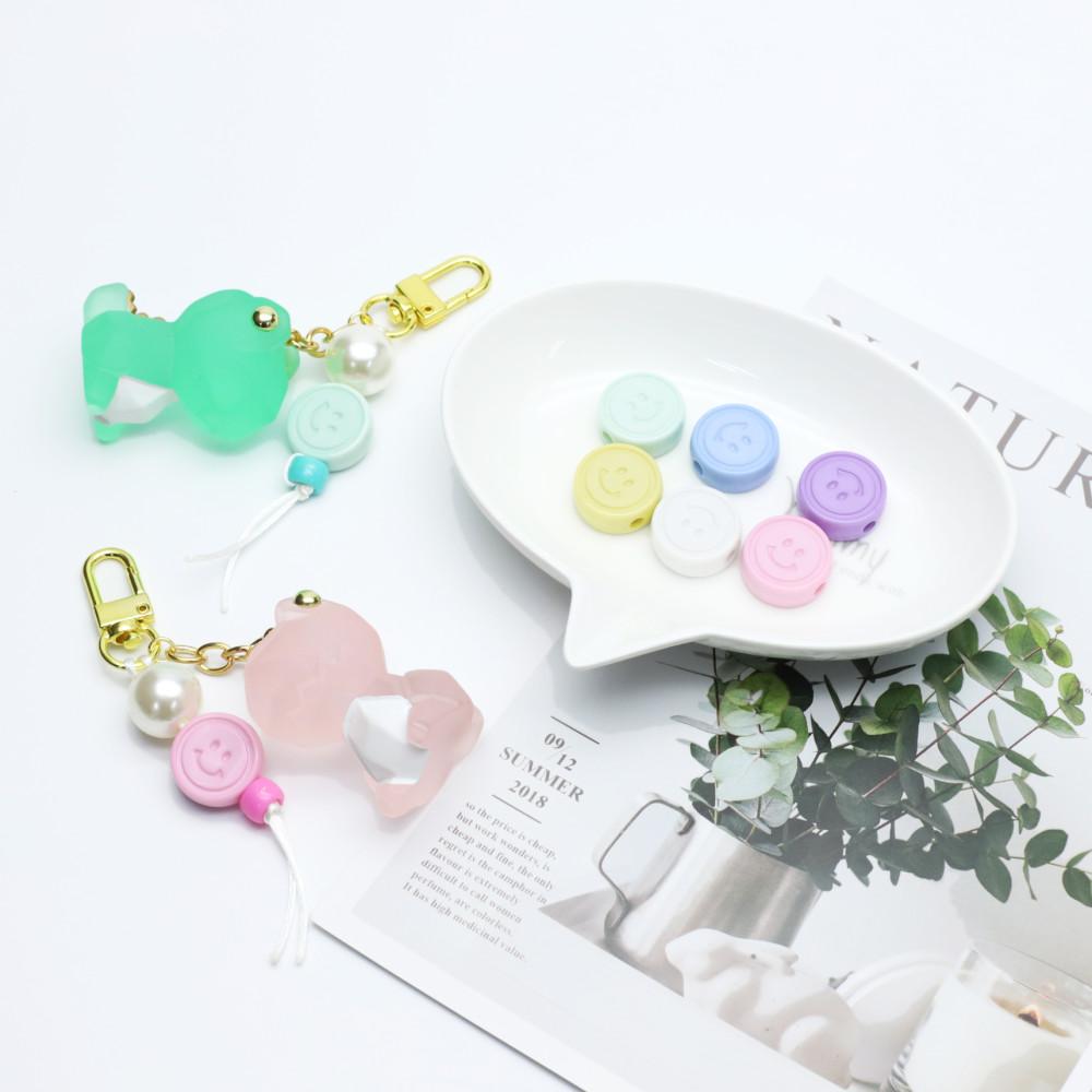 파스텔 음각 스마일 비즈 대 19mm 20g (약9개)