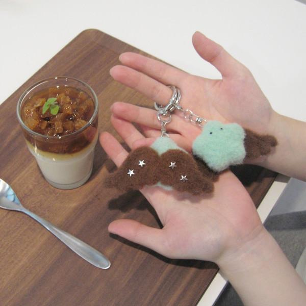 puffy angel keyring - mint:choco