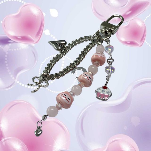 MADE pinky chain Keyring / 키치키링 고양이키링 키치한소품 비즈키링