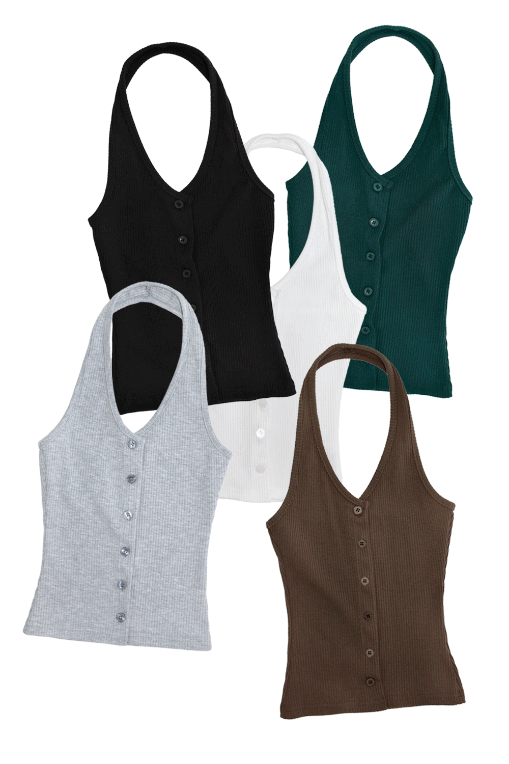 button halter neck top (5colors)
