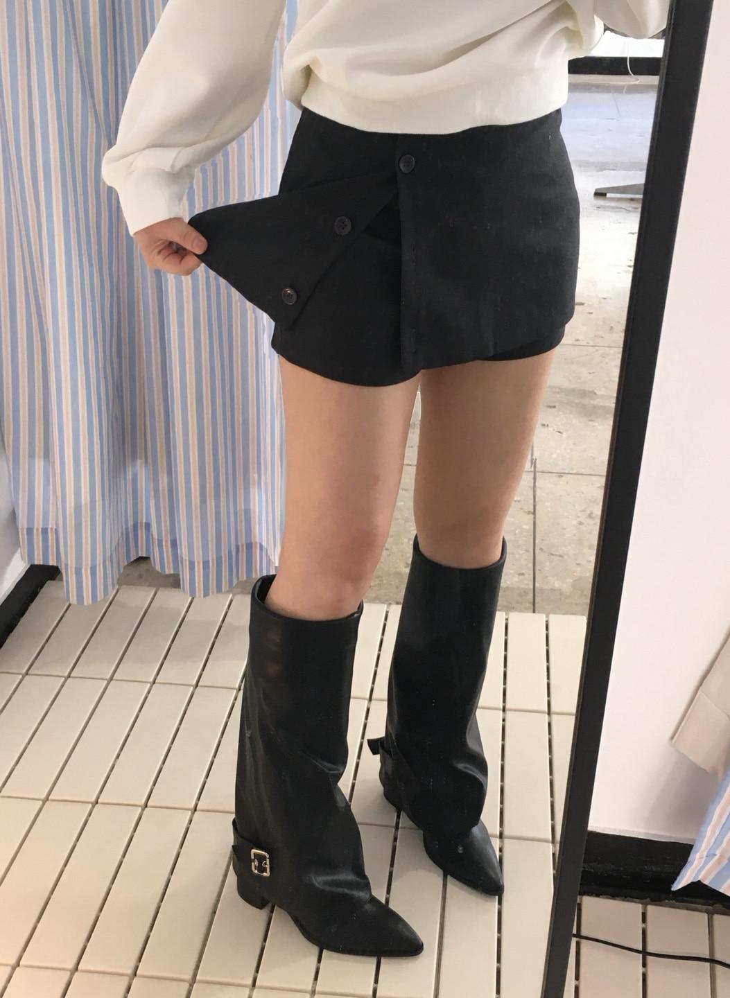 [단독제작/블랙 추가제작] 하비 커버 단추 치마바지 * XL