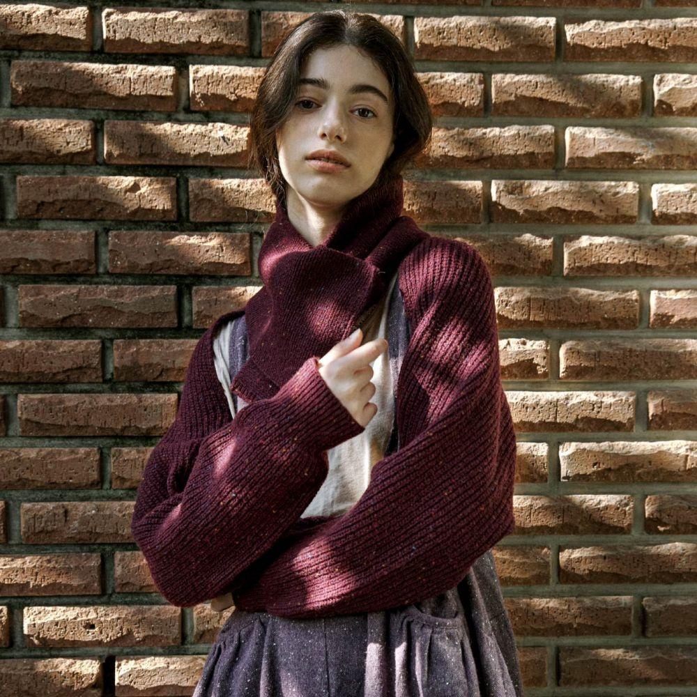 Unique Hazzi Knit Bolero -burgundy