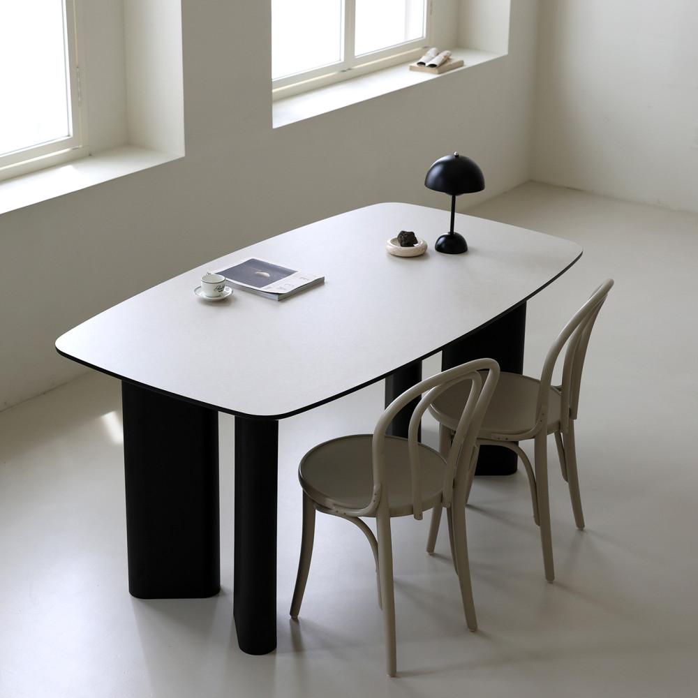 국내제작 슬로 다이닝 테이블 블랙 세라믹느낌 4인용 6인용 식탁