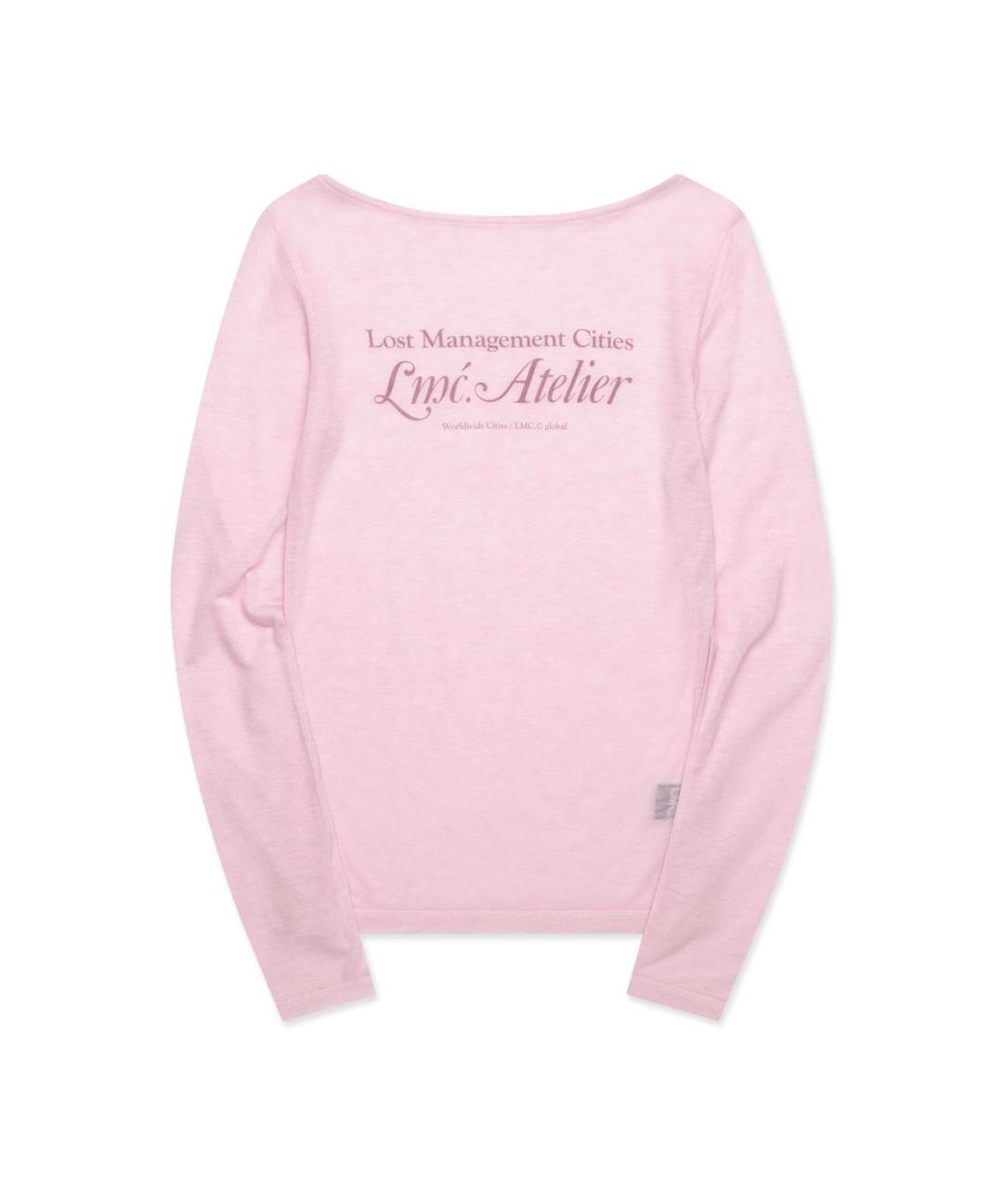 WM LMC ATELIER SHEER LONG SLV TEE pink