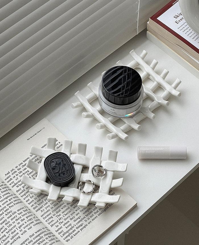 세라믹 그물 소품 받침 인테리어 트레이