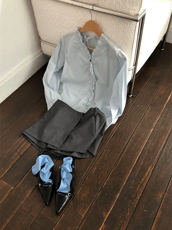 무드 셔링 블라우스