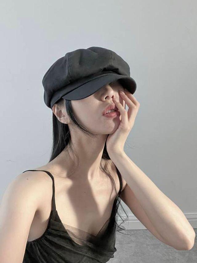 [오버사이즈/소두핏] 모노톤 코튼 빵모자 베레모 헌팅캡 2컬러