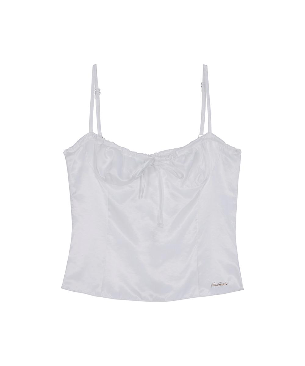 Satin Slim Sleeveless [White]