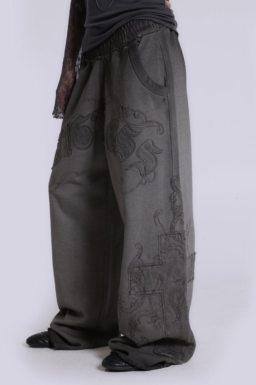 Faithless Applique Monster Joggers - XXS / Grey