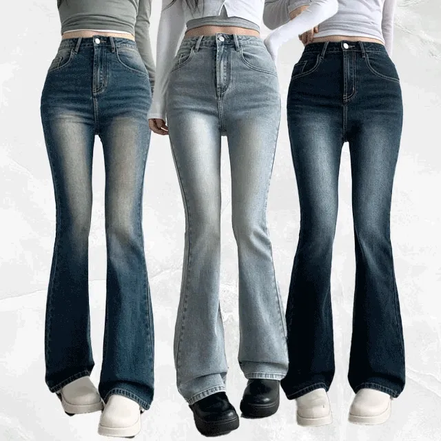 주문폭주[제작특가❣/숏&롱!] 셀르 하이웨스트 스판 워싱 데님 부츠컷 팬츠