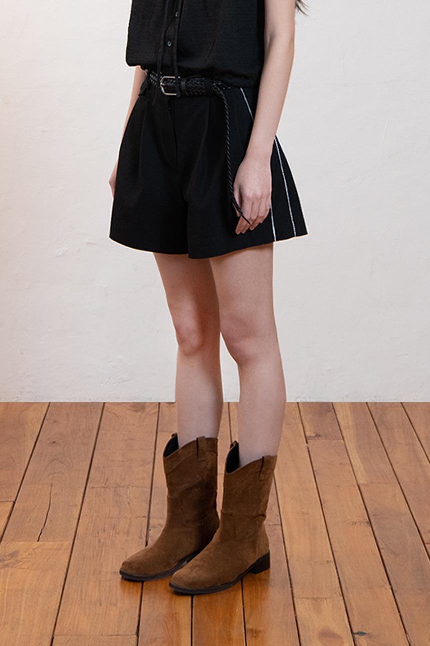 Side-laced half-pants_Black