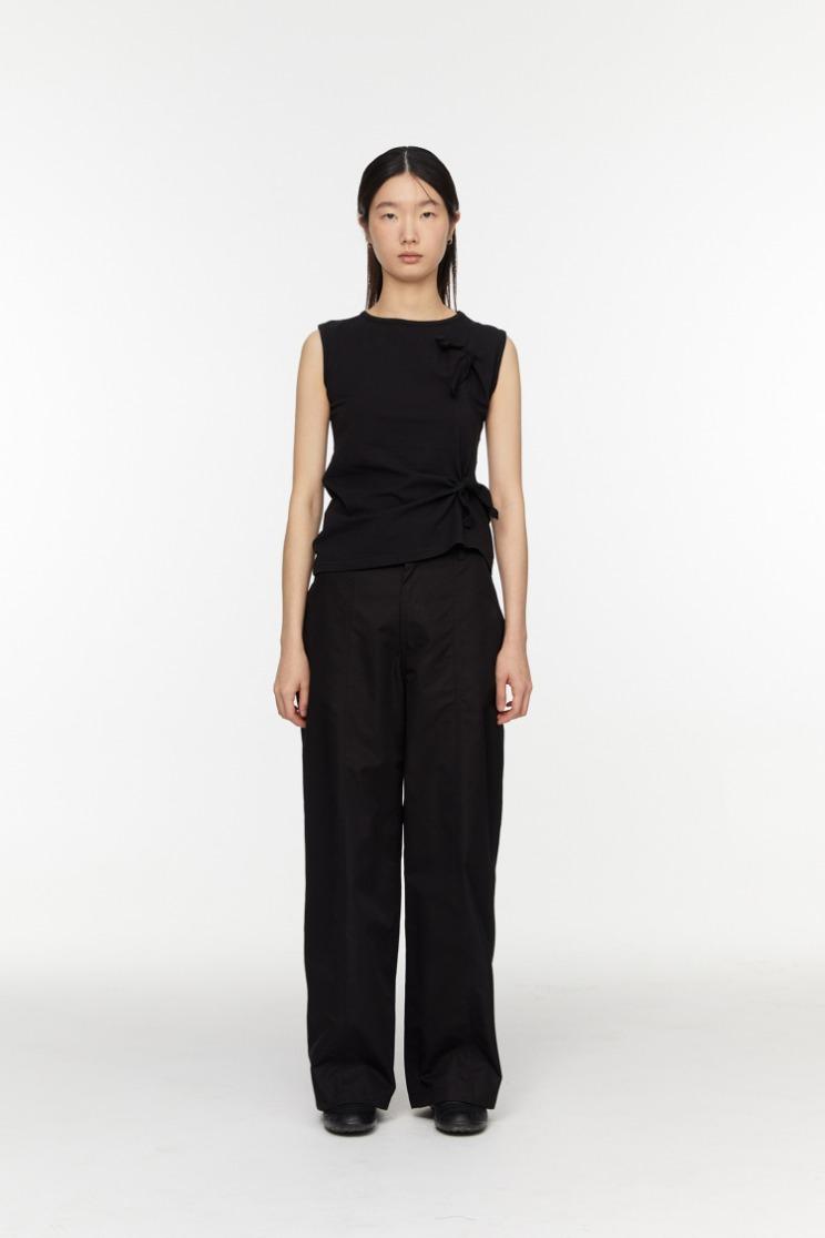 Cotton wide pants (BLACK)