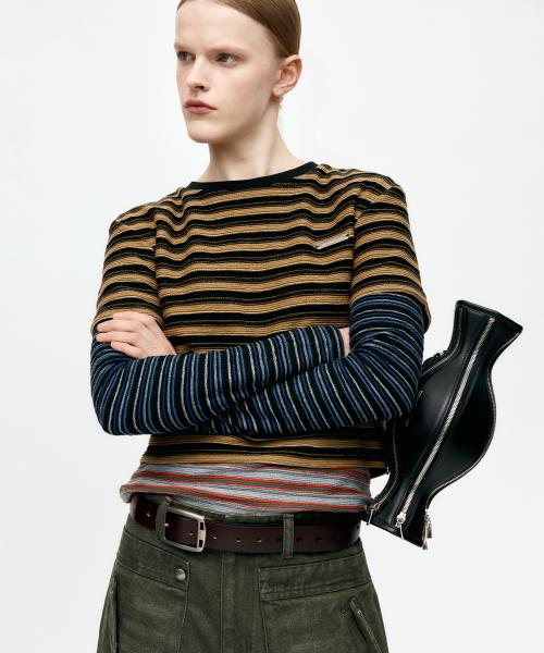 MULTI STRIPE LS T-SHIRTS atb1353w(MULTI)