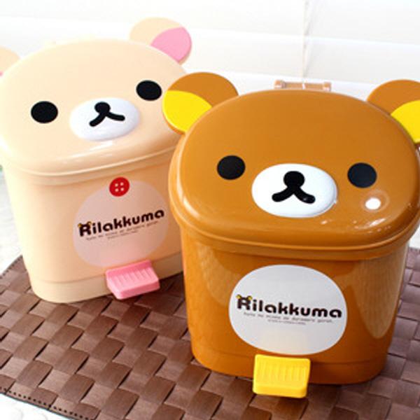 (일본)리락쿠마얼굴 페달휴지통(2type)  리락쿠마 페이스 휴지통