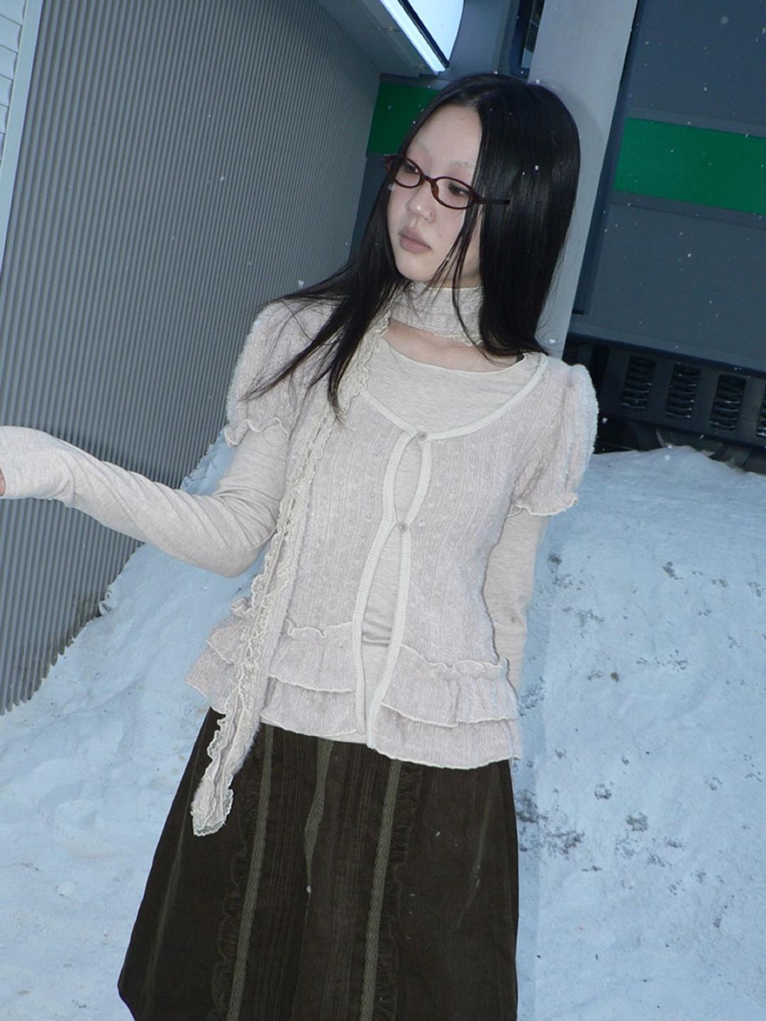 ang:project Soft Whispers Layered Top Set (3pcs) (2color)