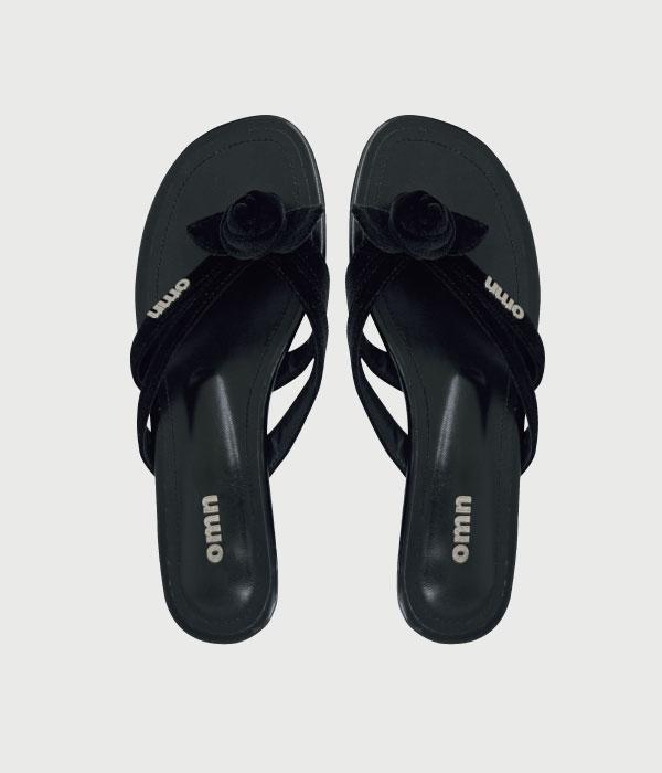 omn rose velvet sandal [black] 5월 30일 순차발송