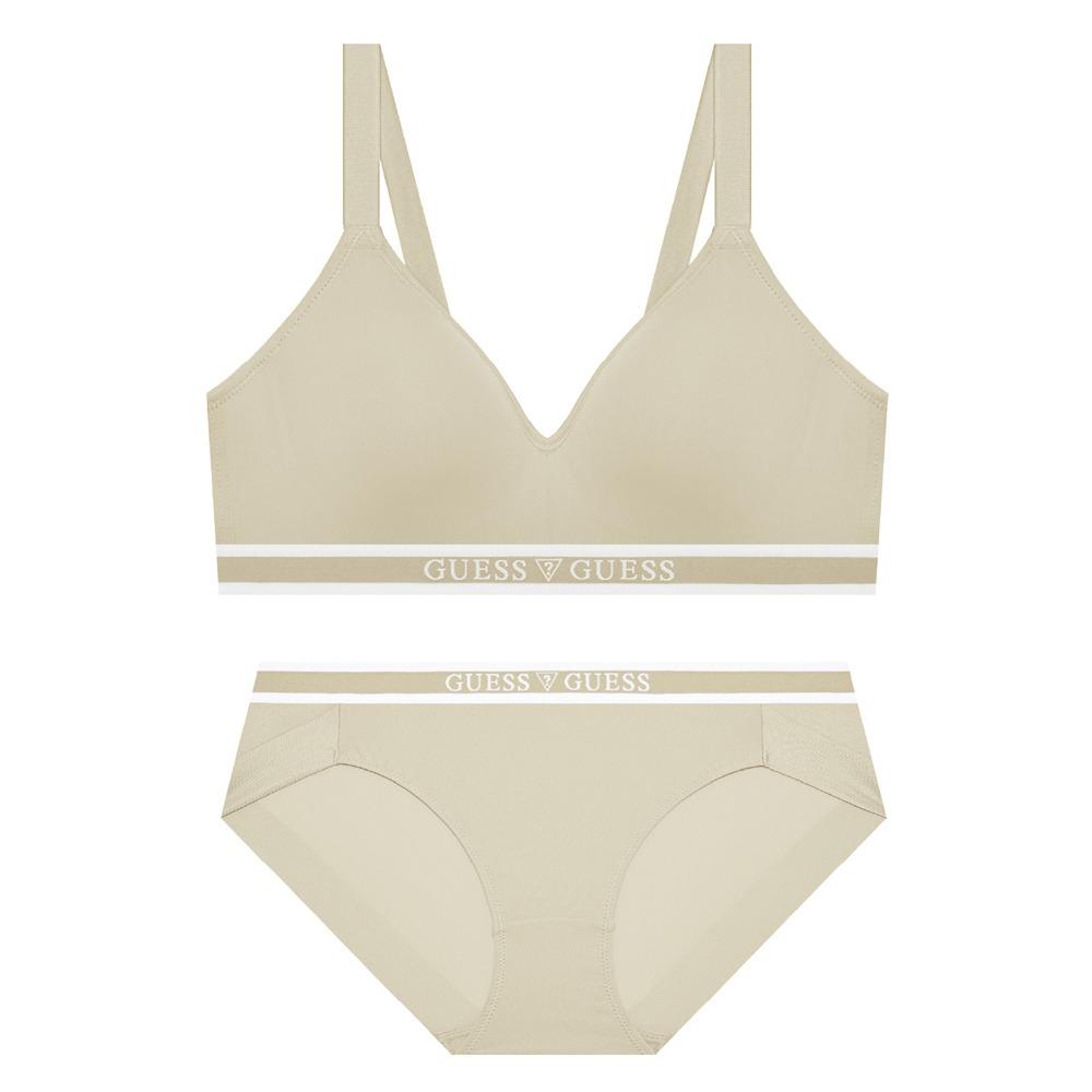 [6Colors] 에어로쿨 로고 아웃밴드 노와이어 브라 팬티 세트