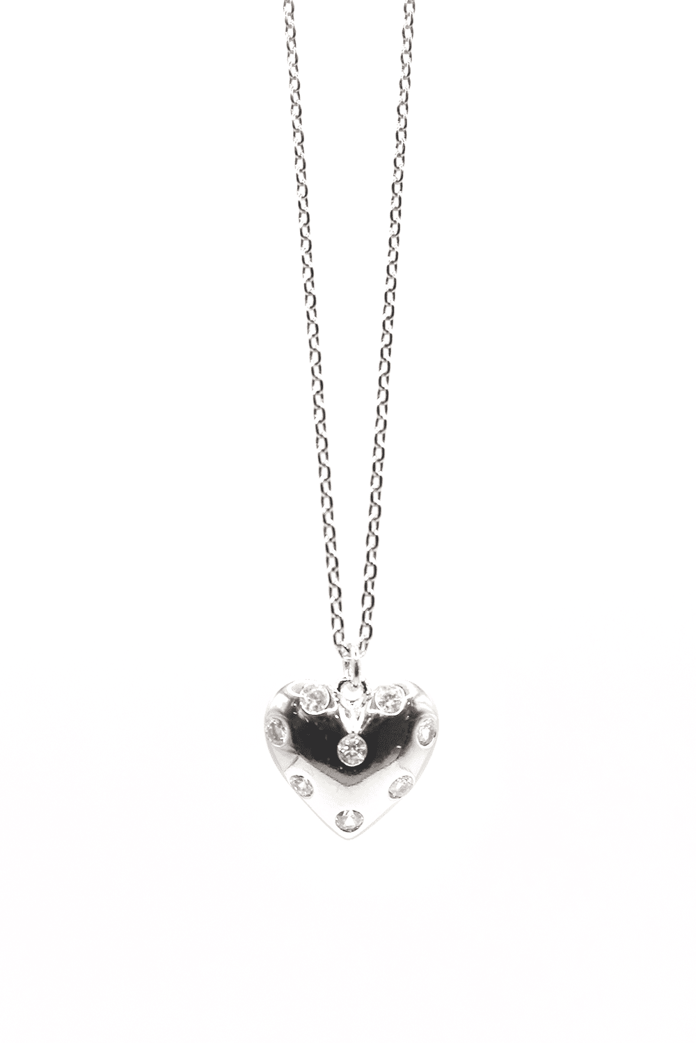 dot cubic heart necklace