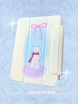 수심 Bunny Ipad Case 버니 리본 아이패드 케이스 펜슬 각도
