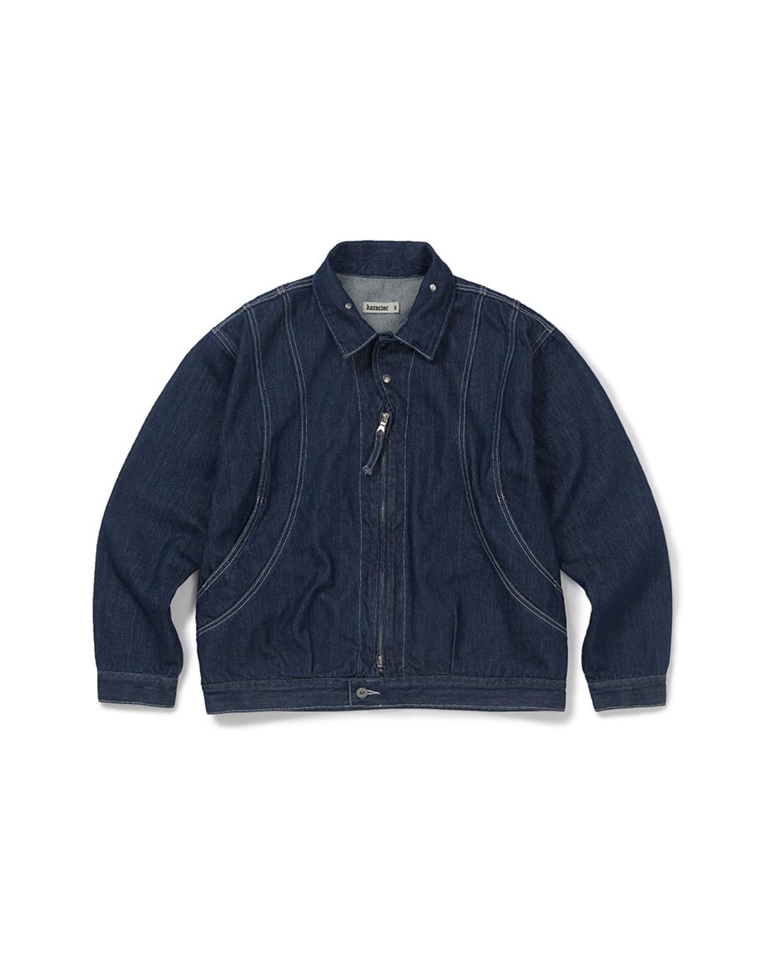 Arc panel denim blouson / Indigo