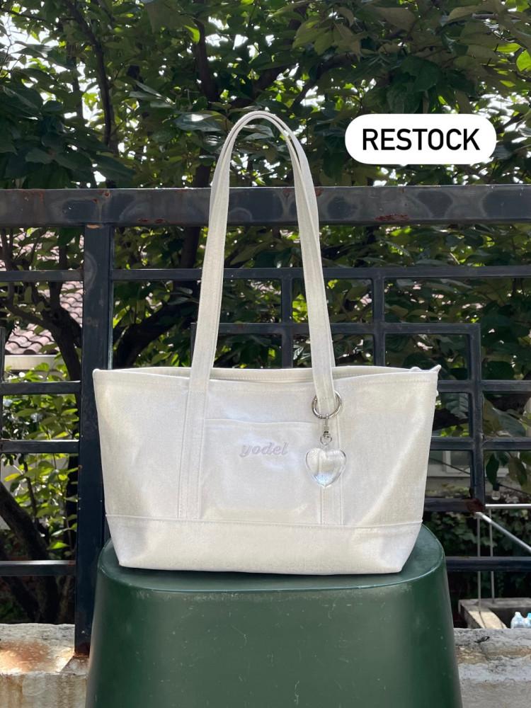 yodelmade bag 캔버스 심플 쇼퍼백 실버 silver