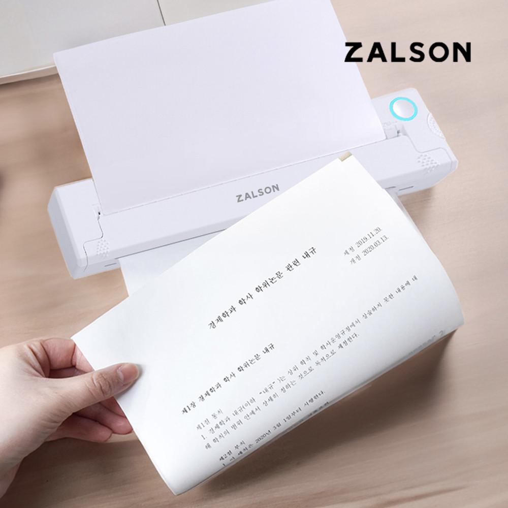 ZALSON 잘쓴 휴대용프린터 A4 블루투스 무선 미니 열전사 프린터 기