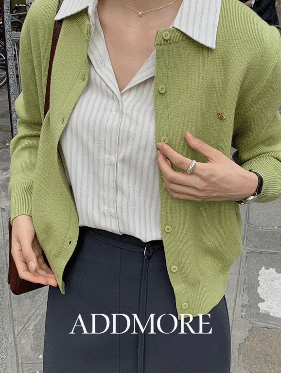 [🍂니트가디건/가을가디건][에드모어] mcd399 모스 베이직 가디건